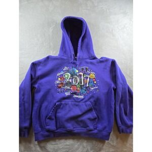 Disney Womens Medium 2011 Hoodie‎ Sweatshirt Fleece Purple Mickey Mouse